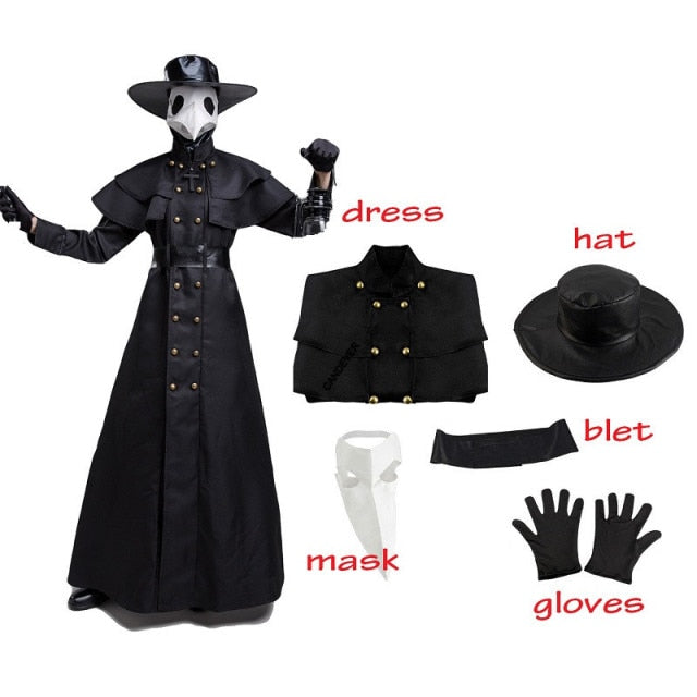 Medieval Hood Robe Plague Doctor Costume