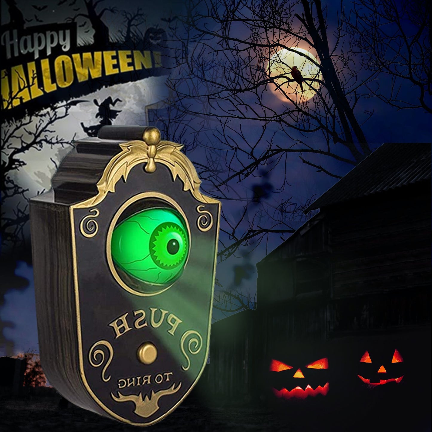 Halloween Lightup Eyeball Doorbell with LED