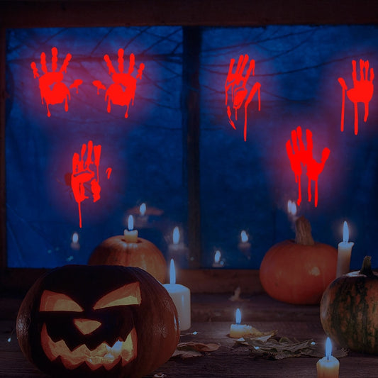 Luminous Hand And Footprint Wall Stickers For Halloween