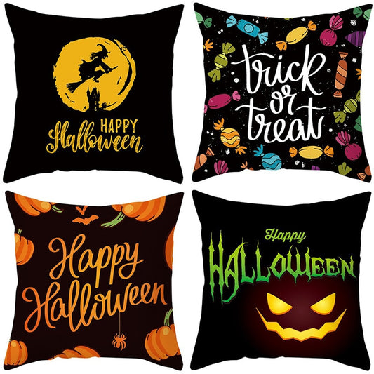 Halloween Pumpkin Printed Anime Decorative Pillow Case