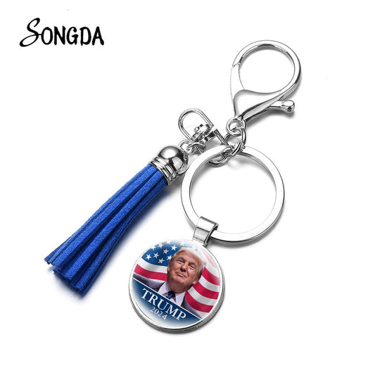 Halloween New Trump 2024 Save America Again Tassel Keyring accessory