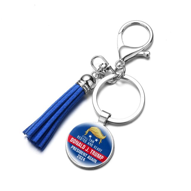 New Trump 2024 Save America Again Tassel Keyring