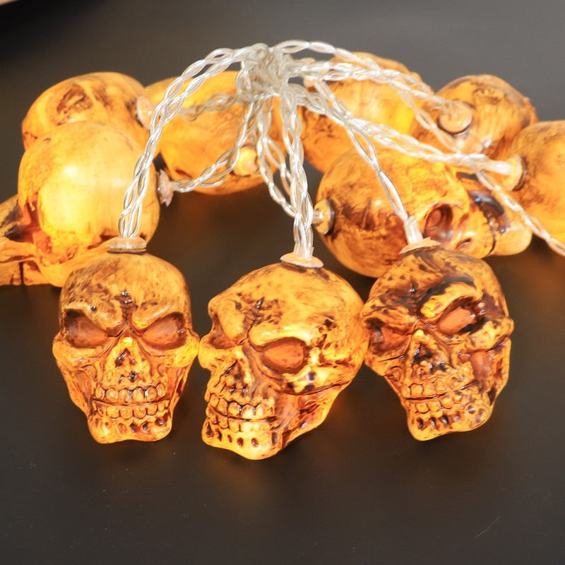 LED Halloween Pumpkin Spider Bat Skull String Lights
