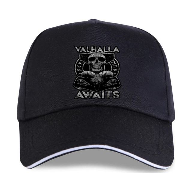 Valhalla Awaits Horror Skull Printed Cap