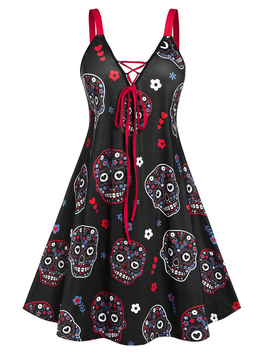 Lace Up Sleeveless Gothic Dress for Halloween – adults