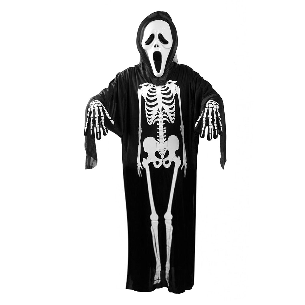 Halloween Ghost Skeleton Robe Horror Costume