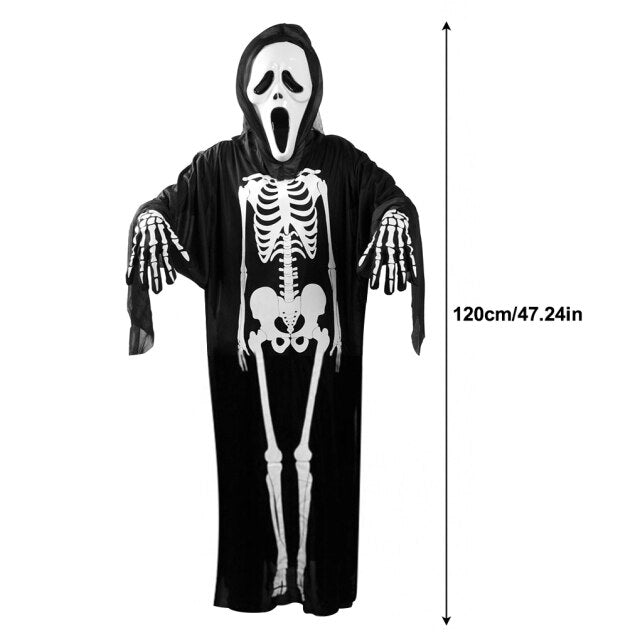 Halloween Ghost Skeleton Robe Horror Costume