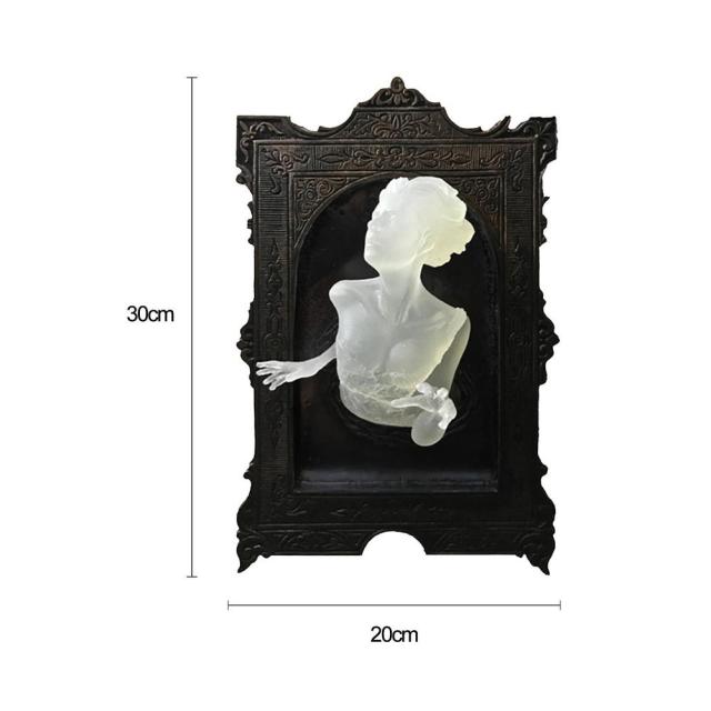 Ghost In The Mirror Frame Halloween Decoration