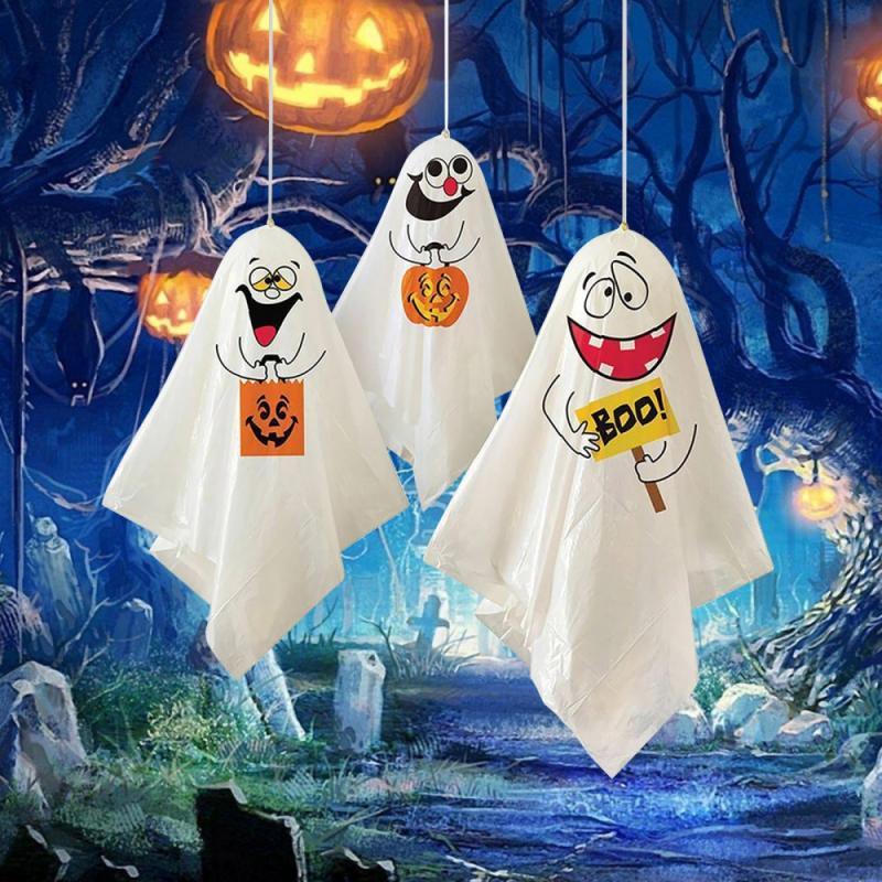 3 Pcs Halloween Ghost Pendant Fabric Mini Hanging Ghost - All Halloween Costumes