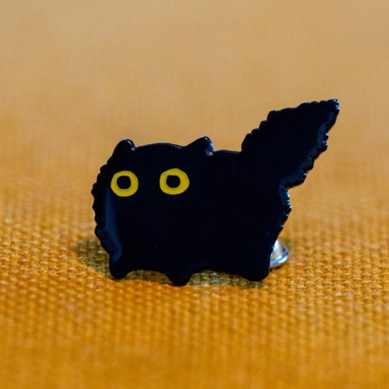 Cute Black Cat Enamel Pin Brooch