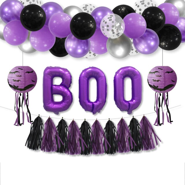 Black And Purple Halloween Balloon Set