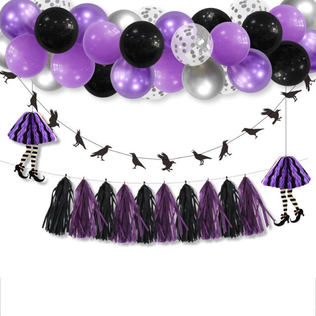 Black And Purple Halloween Balloon Set