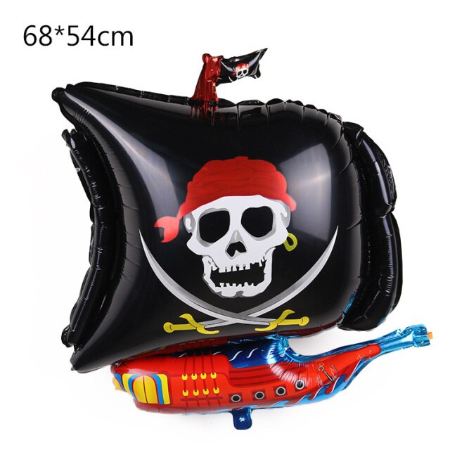 Skull Print pirate ship pattern aluminum balloon