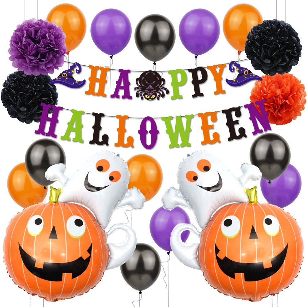 Pumpkin Ghost Foil Balloons Halloween Decoration