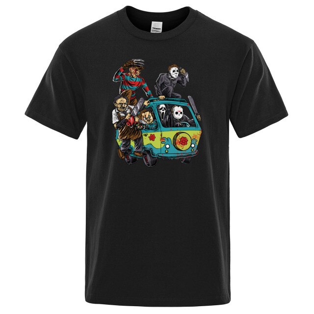 Horror Movie Theme Park Jason Clown Saw  T-Shirt