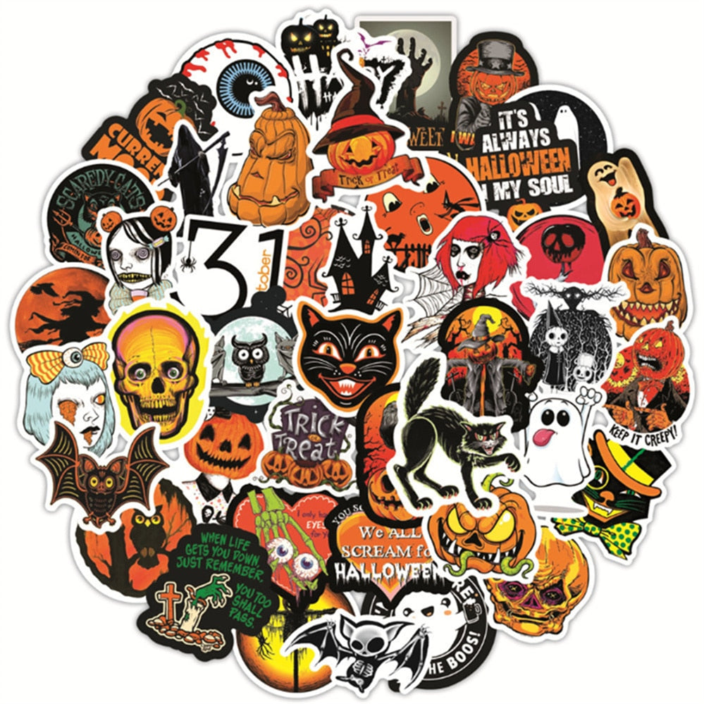 Halloween Pumpkin Ghost Horror Graffiti Stickers
