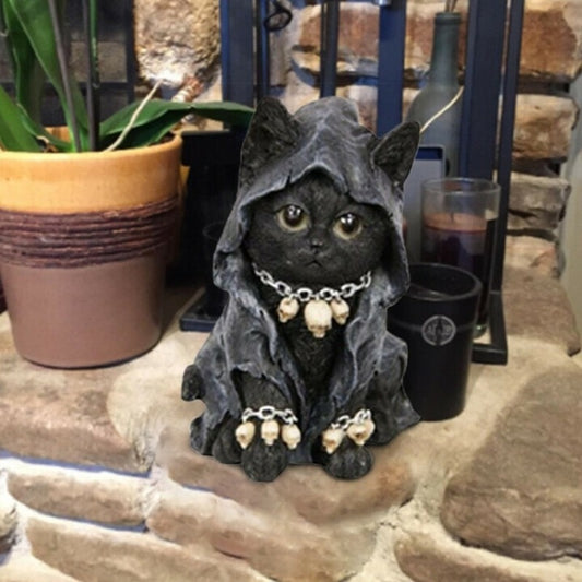 Gothic Cat Witch Decoration Toy
