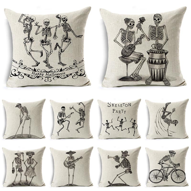 Cartoon Printed Cushion Cover for Halloween