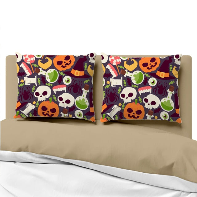Cartoon Luxury Halloween Cushion Cover