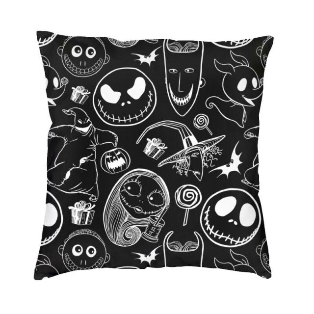 Skull Printed Throw Pillow Covers For Halloween