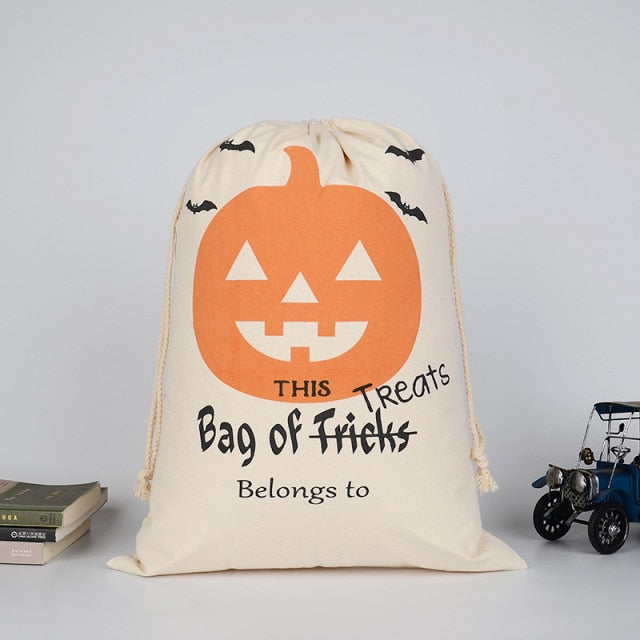 Cotton Canvas Drawstring Gift Bag For Halloween