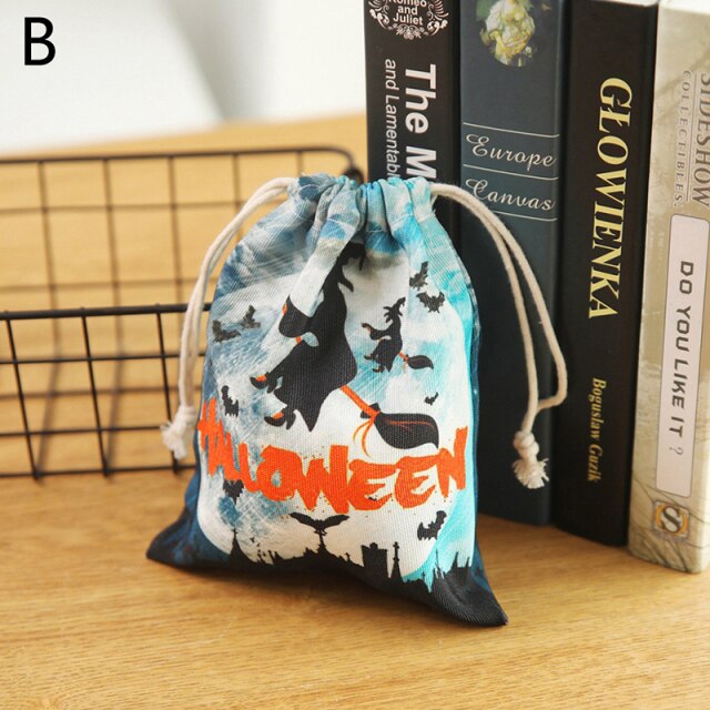 Halloween Pumpkin Drawstring Pocket Bag