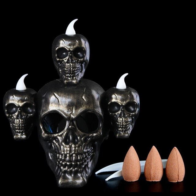 Skull LED Light Smoke Electronic Candle Lamp
