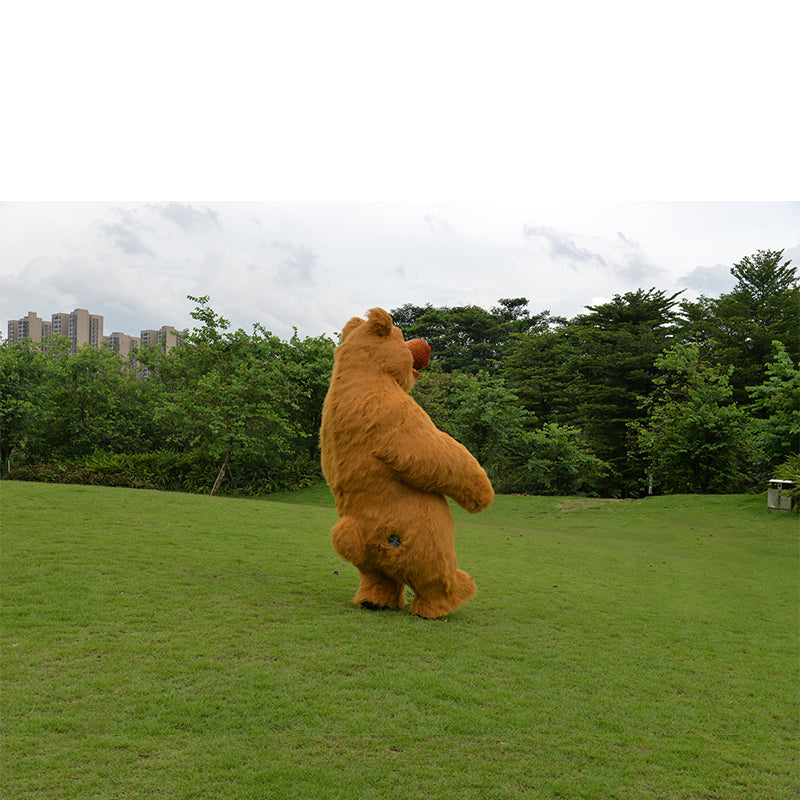 SAYGO Inflatable Cute Furry Plush Bear Mascot Costume