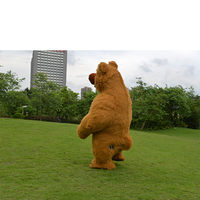 SAYGO Inflatable Cute Furry Plush Bear Mascot Costume