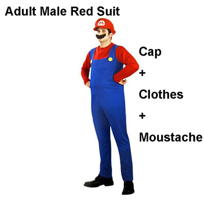 Super Mario Adults and Kids Mario Family Bros Cosplay Costume Set