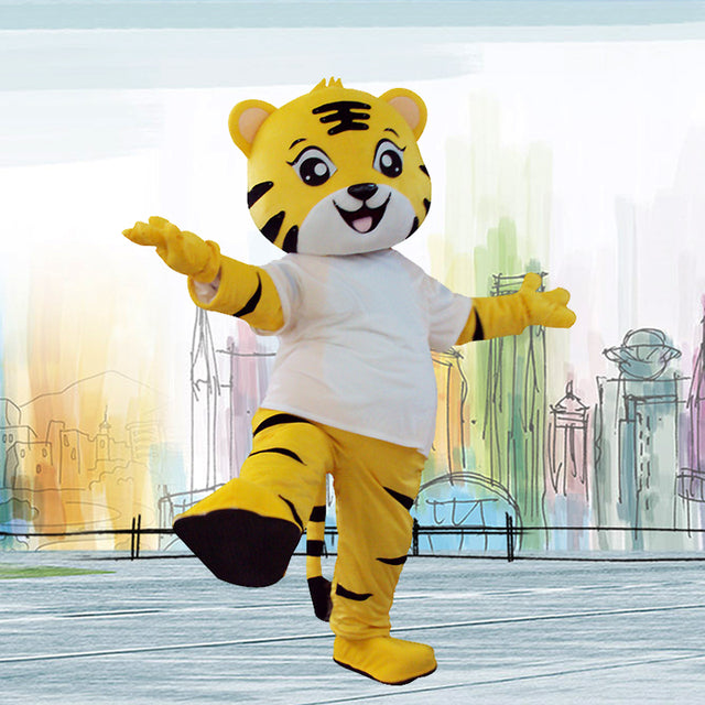 Cute Tiger Mascot Cartoon Doll Cosplay Costume