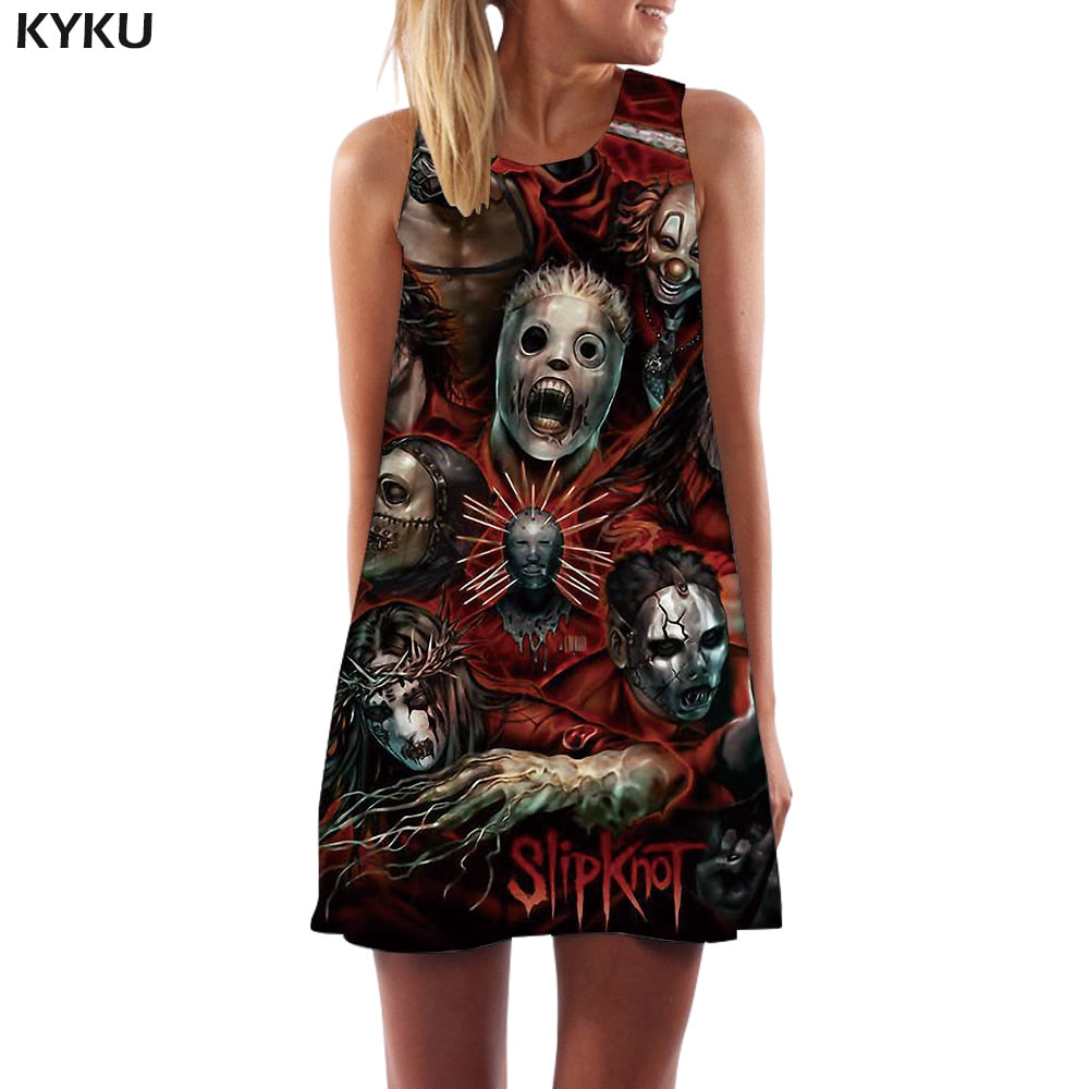 Halloween Skull Dress Women Band Party Music Metal Beach for adults