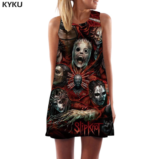 Halloween Skull Dress Women Band Party Music Metal Beach for adults